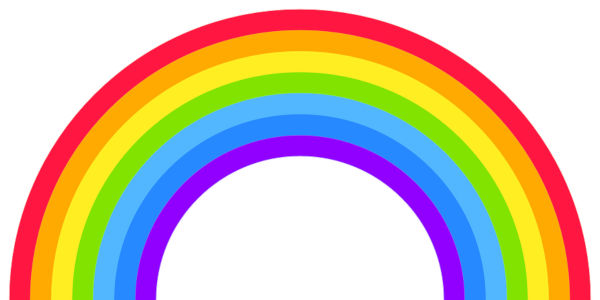 Rainbow Arc Shape, Half Circle, Bright Spectrum Colors, Colorful