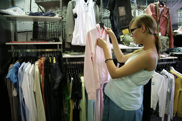 Pregnant woman shopping