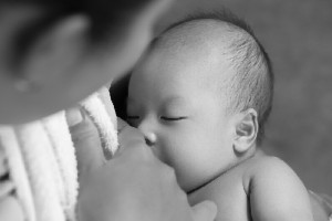 Breastfeeding newborn