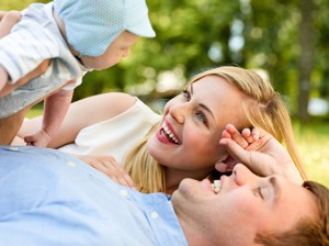 Happy parents and baby