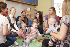 Mothers at a playgroup