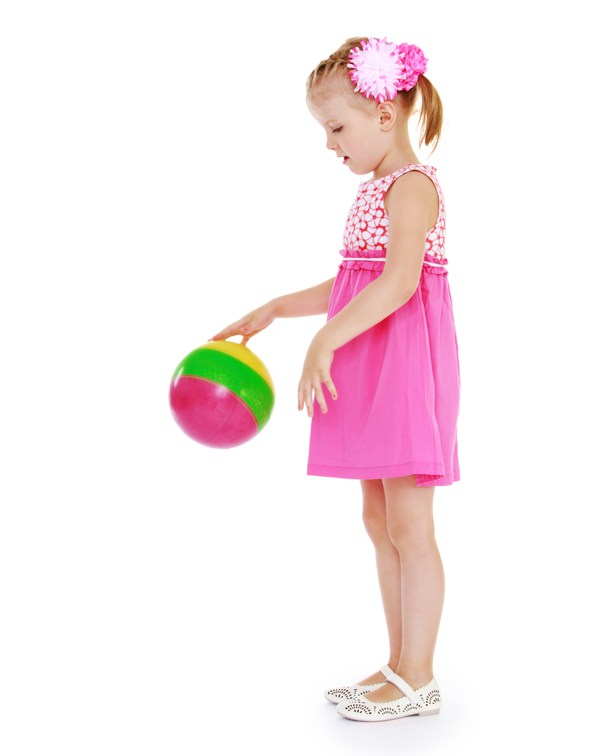 girl with rubber ball