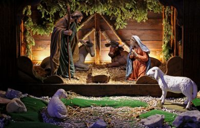 Native religious bible scene with Jesus birth