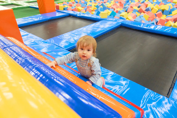 toddler in soft play