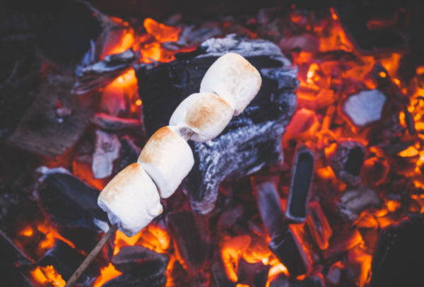 Marshmallows on fire