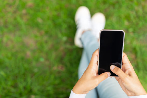 woman using phone