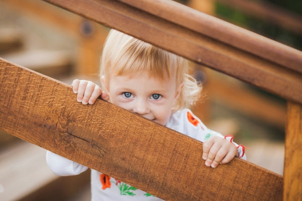 child playing hide and seek