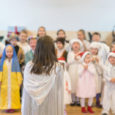 children perform at concert in primary school.