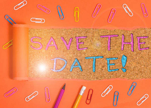 Save the date message on glitter background